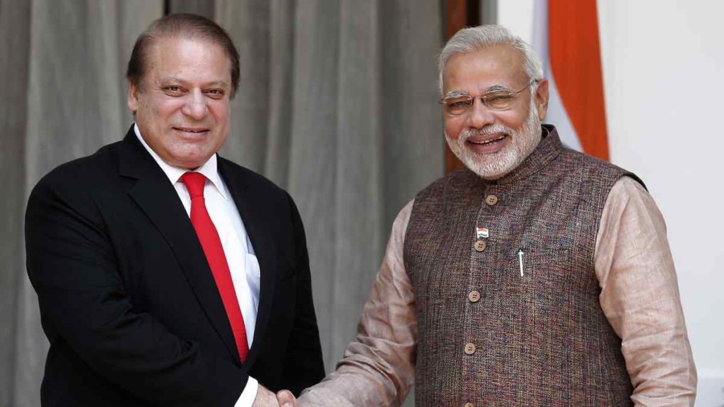 Prime Minister Narendra Modi with his Pakistani counterpart Nawaz Sharif in New Delhi